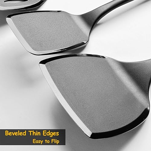 Miniatura 5 de Juego de espátulas de silicona de gran tamaño, espátula de silicona resistente al calor de 600 F para cocinar, utensilios de cocina antiadherentes y
