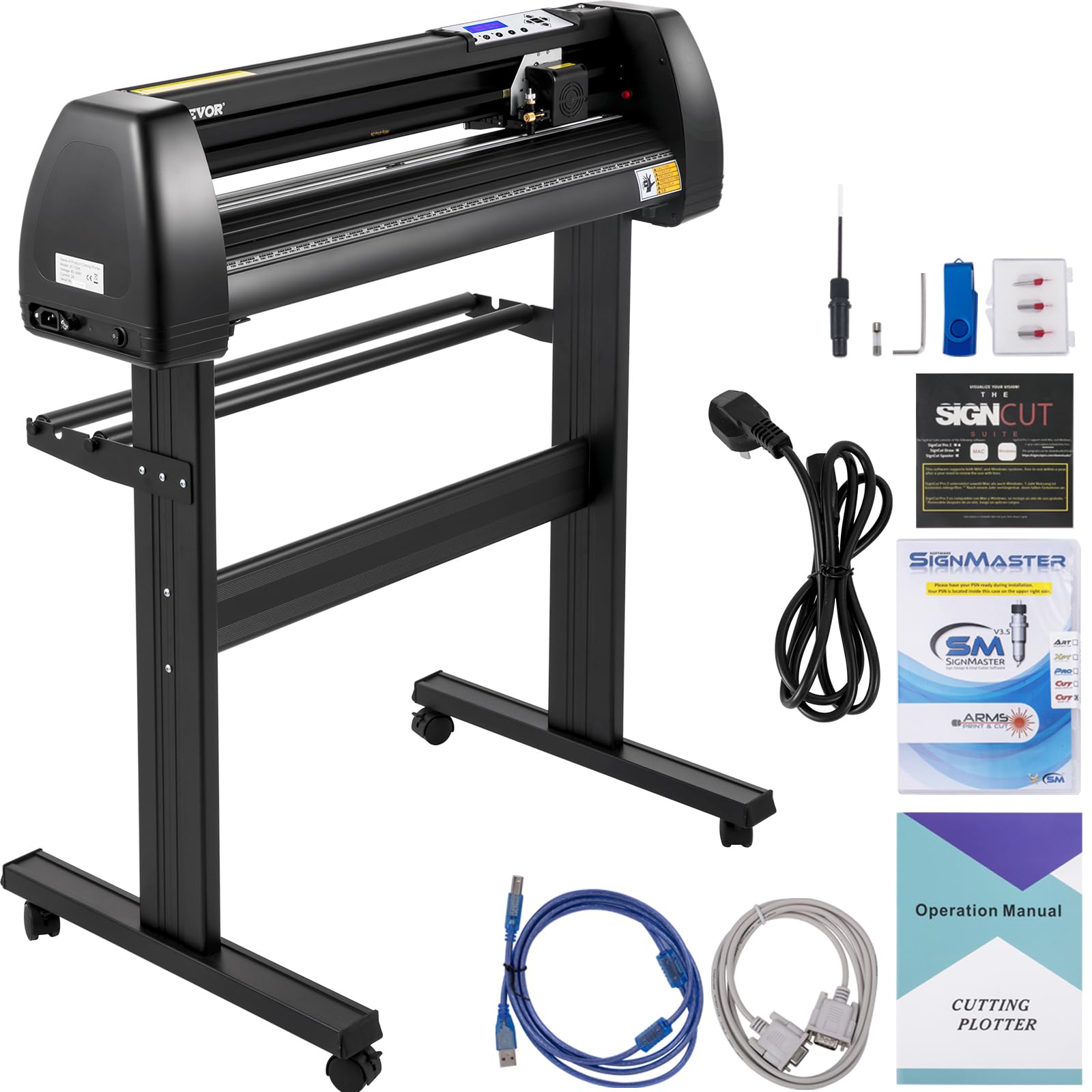VEVOR Plotter de Corte de Vinilo 720 mm Cortador de Vinilo Plotter de Impresion AC 90-264 V Plotter de Corte 15 kg Vinilo Cortador Letrero Corte Plotter Impresora Vinilo Impresora Graph-Cut y Flexi