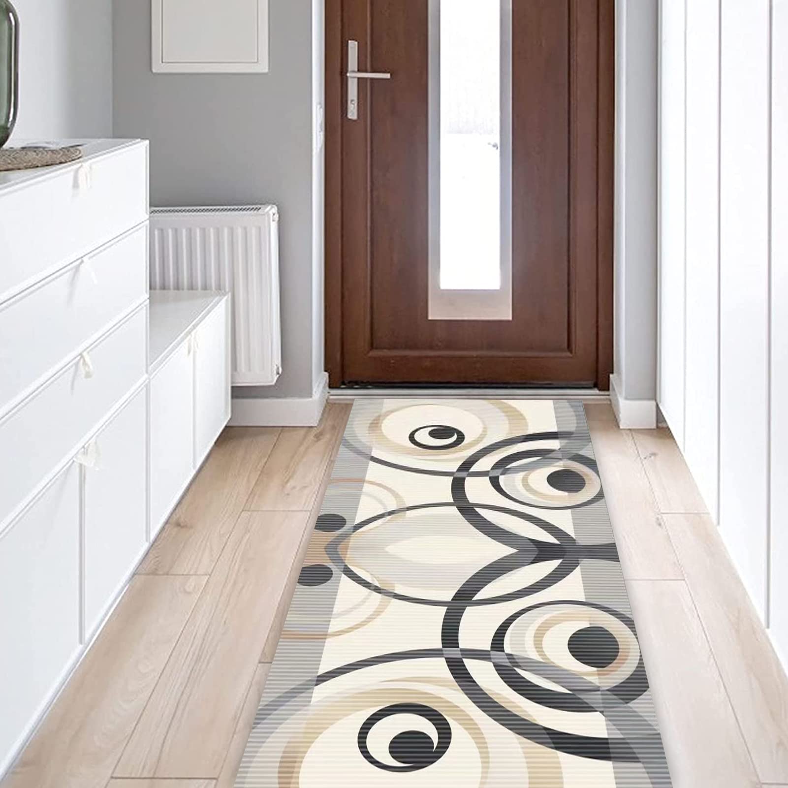 HEATHE Tappeto Runner Con Motivi Geometrici - Antiscivolo E Lavabile, In Microfibra, Per Corridoio, Cucina, Bagno