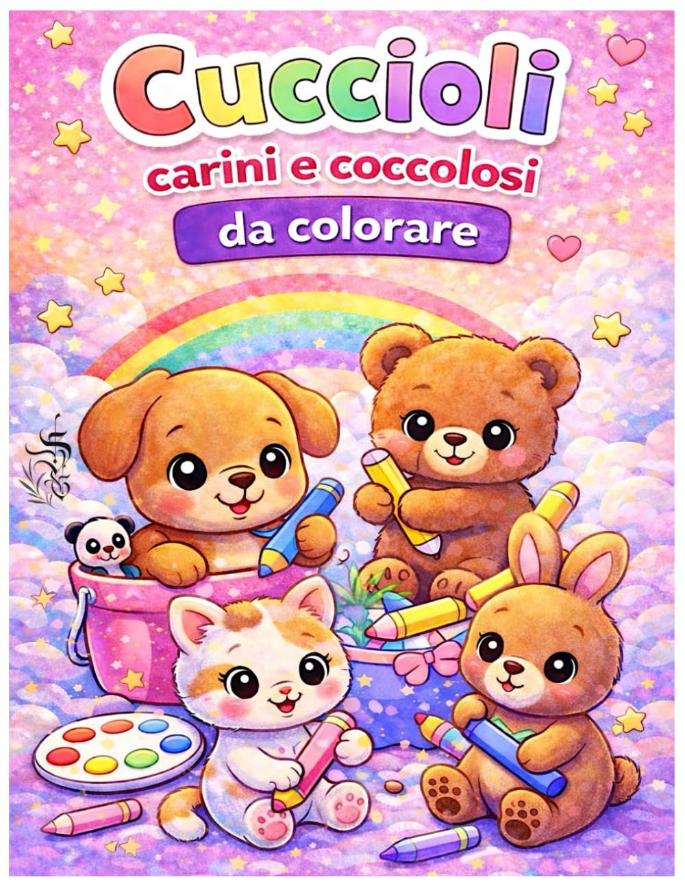 Cuccioli carini e coccolosi da colorare