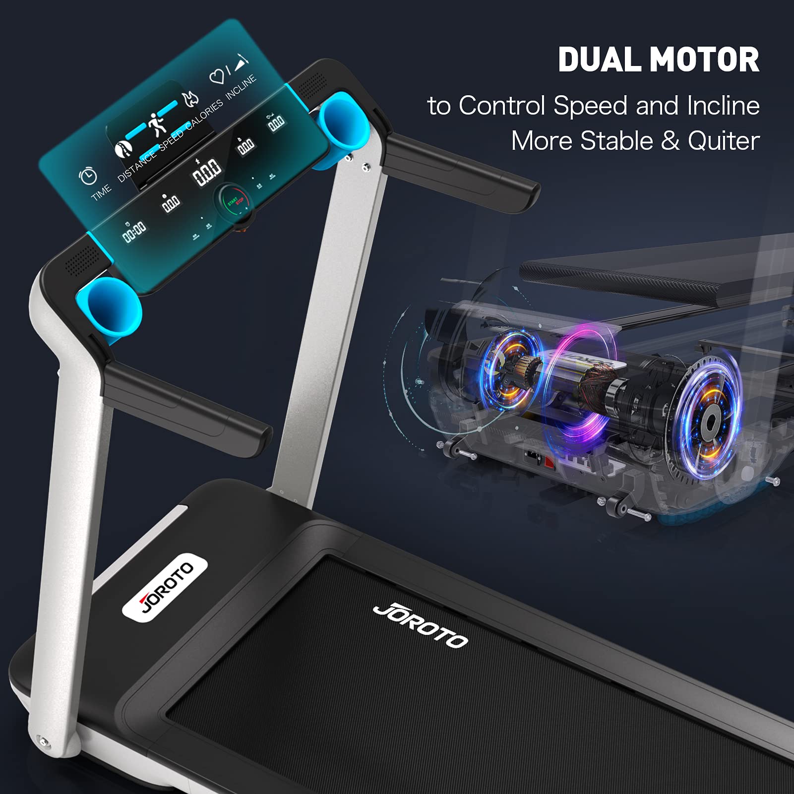 Folding Treadmill with Auto Incline Electric Running Machine Treadmills