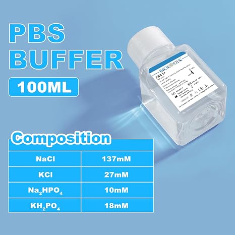 Phosphate Buffered Saline 1X, Lab PBS Buffer 0.1um Filtration, 7.4pH, Sterilize, 1X Concentrate, 100ml/Bottle, 100 Bottles/Case