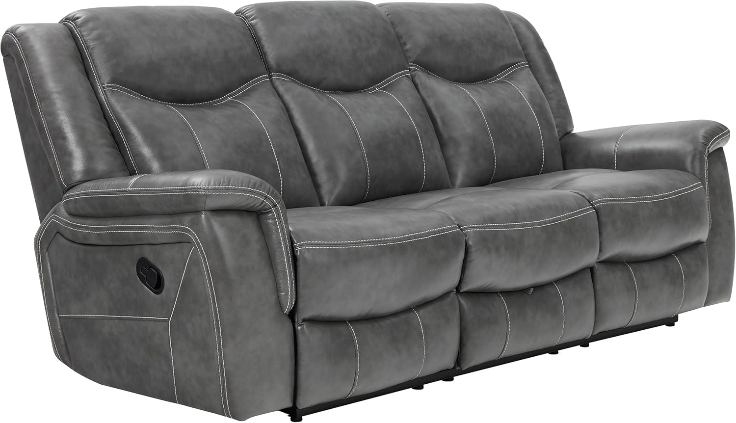 Coaster Home Furnishings - Conrad - Fabric - Upholstered Motion Reclining Sofa with Power Outlet, Padded Headrests and Wall Hugger Design - Living Room - Grey - 650354