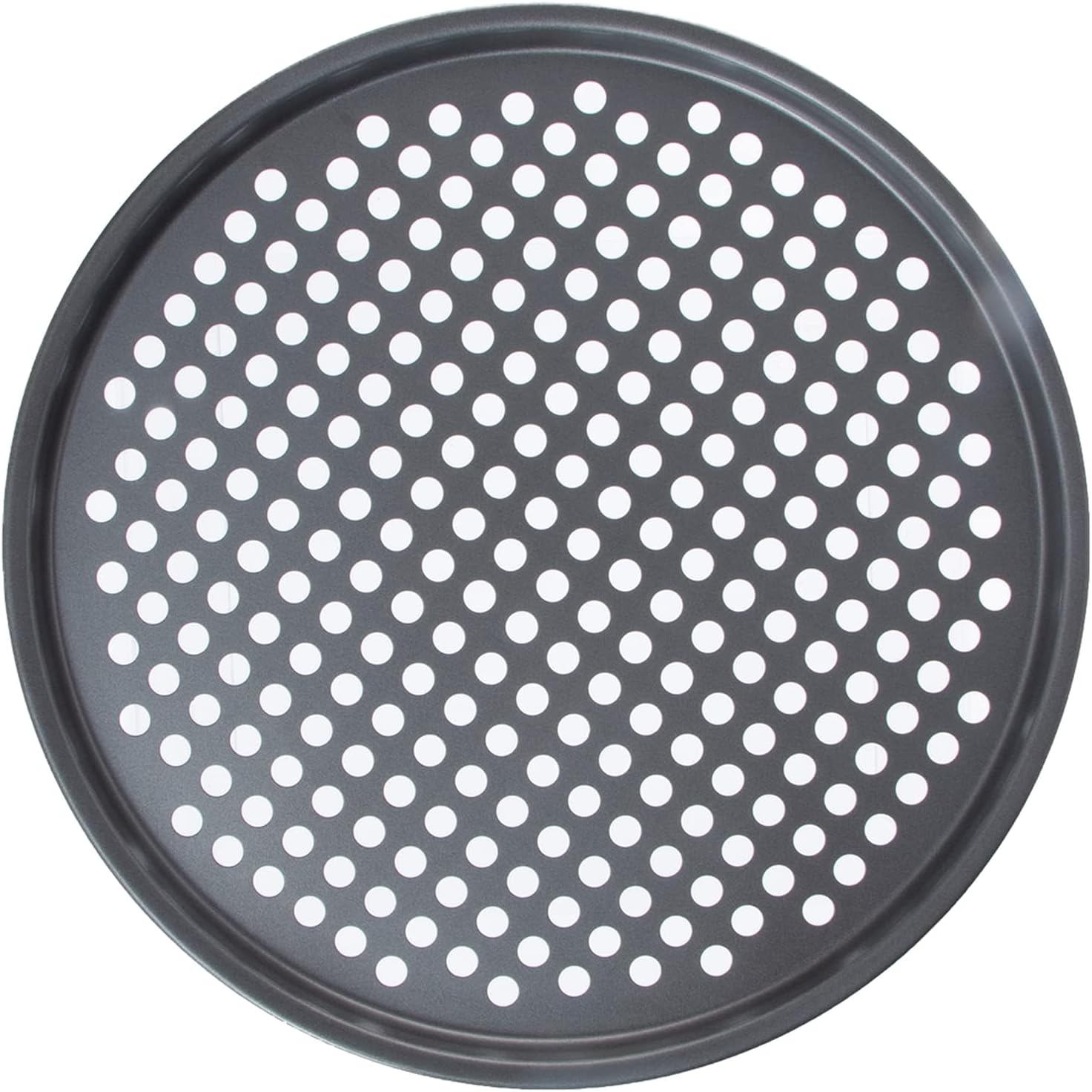KitchenCraft Perforated Pizza Pan/Crisper, Carbon Steel, 33 cm