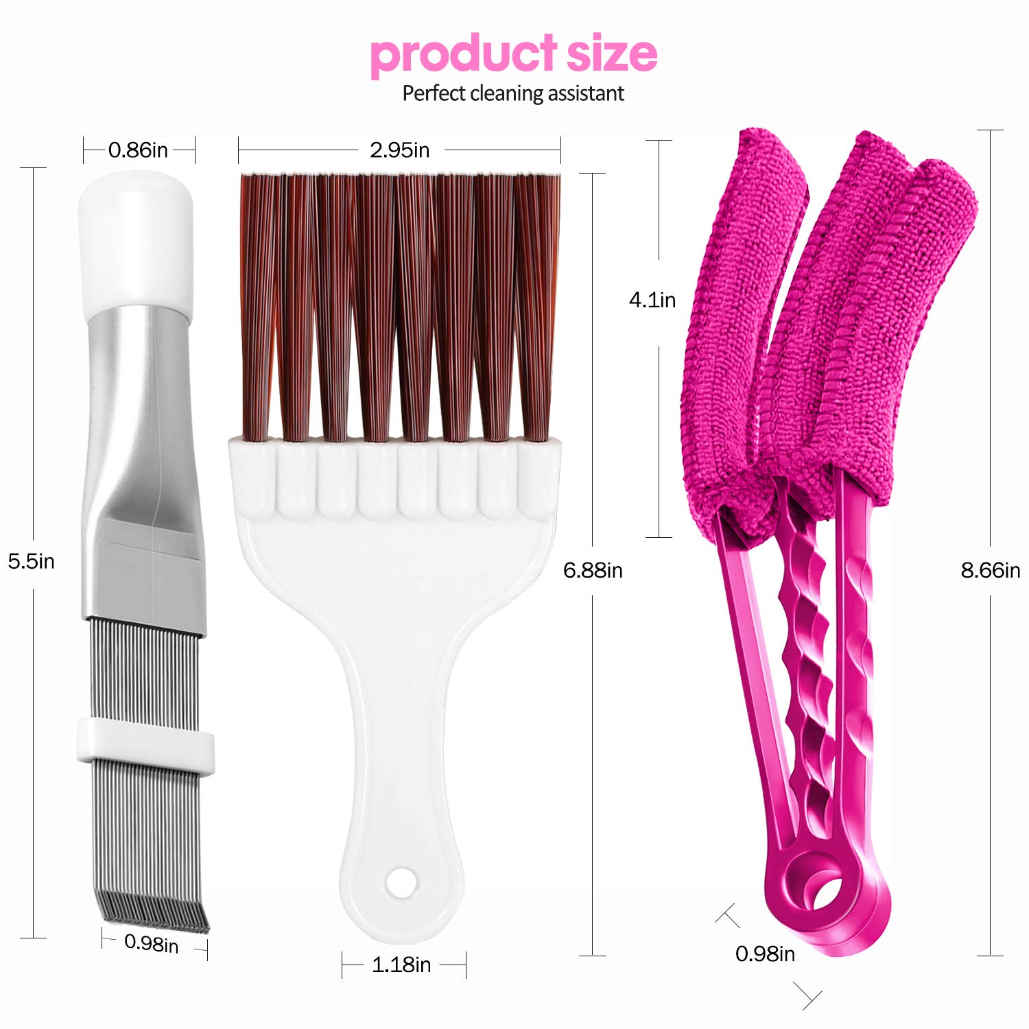 3 Pezzi Pettine Per Alette Condizionatore - Kit Pulizia Condensatore, Per AC E Frigoriferi, Multicolore - Foto 7