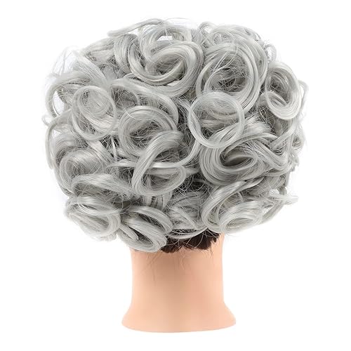 Miniatura 5 de Elaine Peines de cabello desordenado, extensión de moños de pelo rizado, moño grueso, pieza de pelo con clip en cola de caballo para mujer (marrón