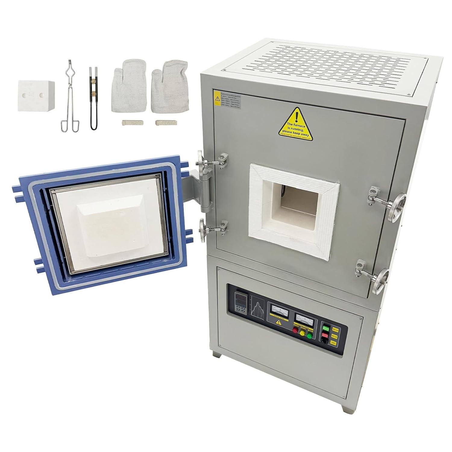 Intelligent Muffle Furnace Max.Temp 3092°F(1700℃) Lab Intelligent High-Temperature Box-Type Vacuum Atmosphere Furnace 0-20℃/min Heating Rate AC110V 4KW