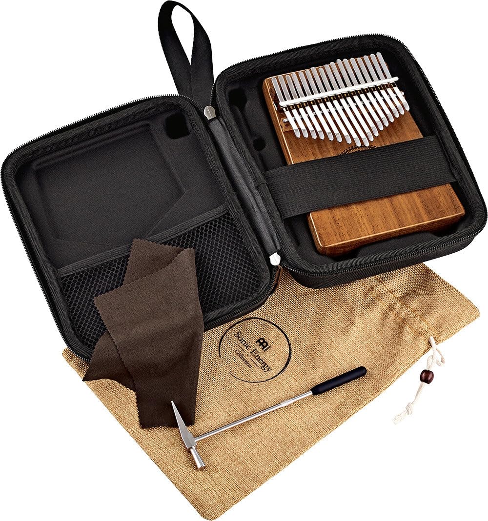 Kalimba - Pianoforte a pollice, 17 chiavi in acciaio con corpo in acacia cavo - scala principale C - Include martello e custodia, per terapia di guarigione del suono, yoga e meditazione