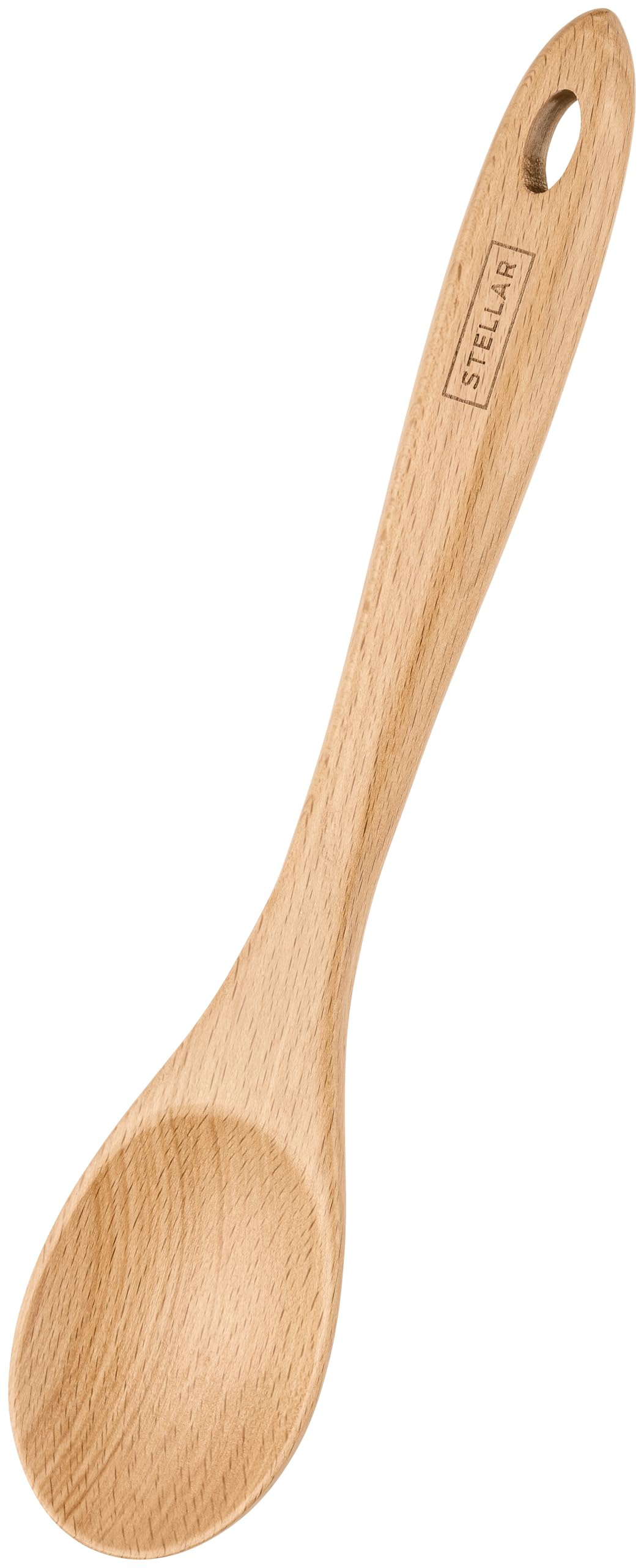 Stellar Beige Beech Tools Spoon, Safe For Non-Stick Pans, Solid Beech Wood