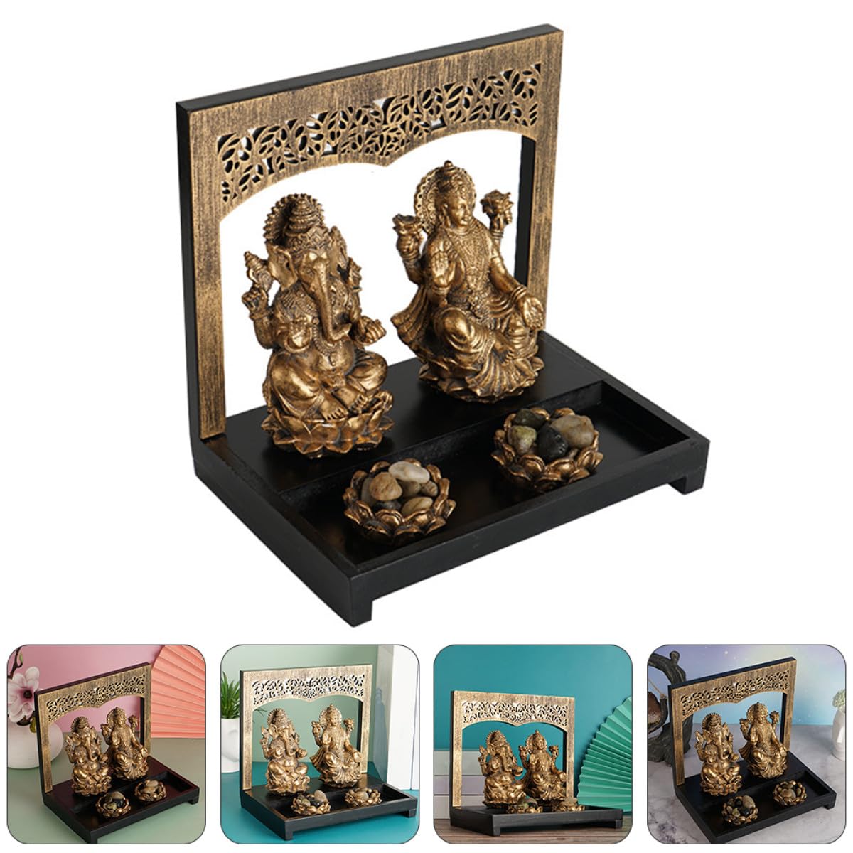 Statua in Resina di Buddha Portacandele Decorativo da Meditazione e Salotto 10 Cm