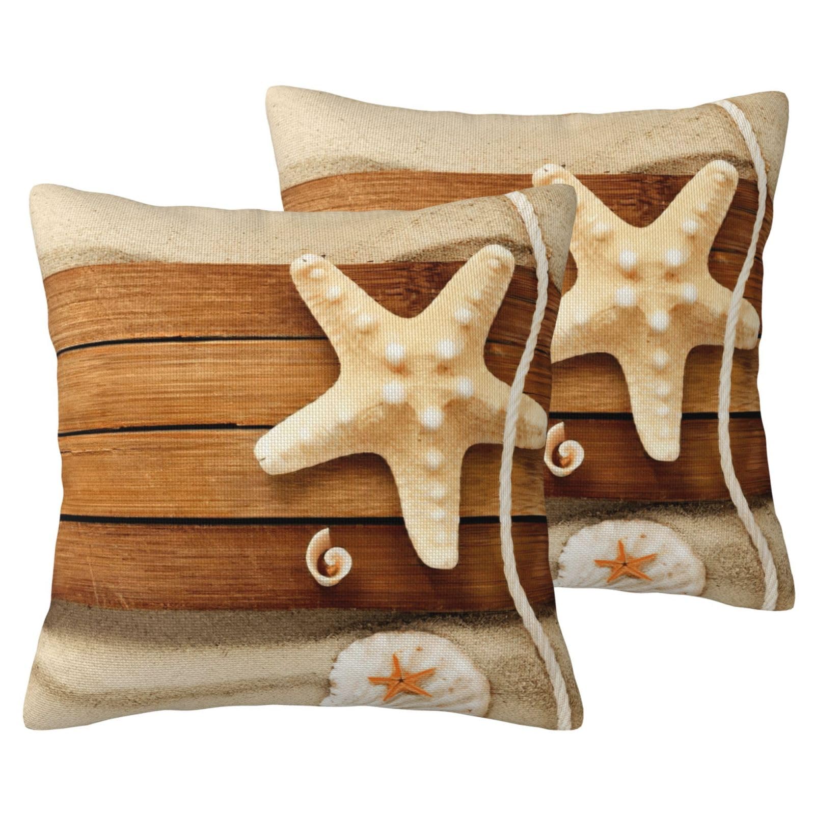 Taies d'oreiller océan et plage : lot de 2 housses de coussin décoratives lit salon