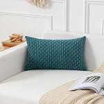 Kevin Textile 14x36 Inch Long Lumbar 1 Pack Boho Decorative Throw Pillow Cover Soft Striped Corduroy Rectangle Cushion Case Farmhouse Solid Color Accent for Living Room Couch Sofa Bed, Cream White