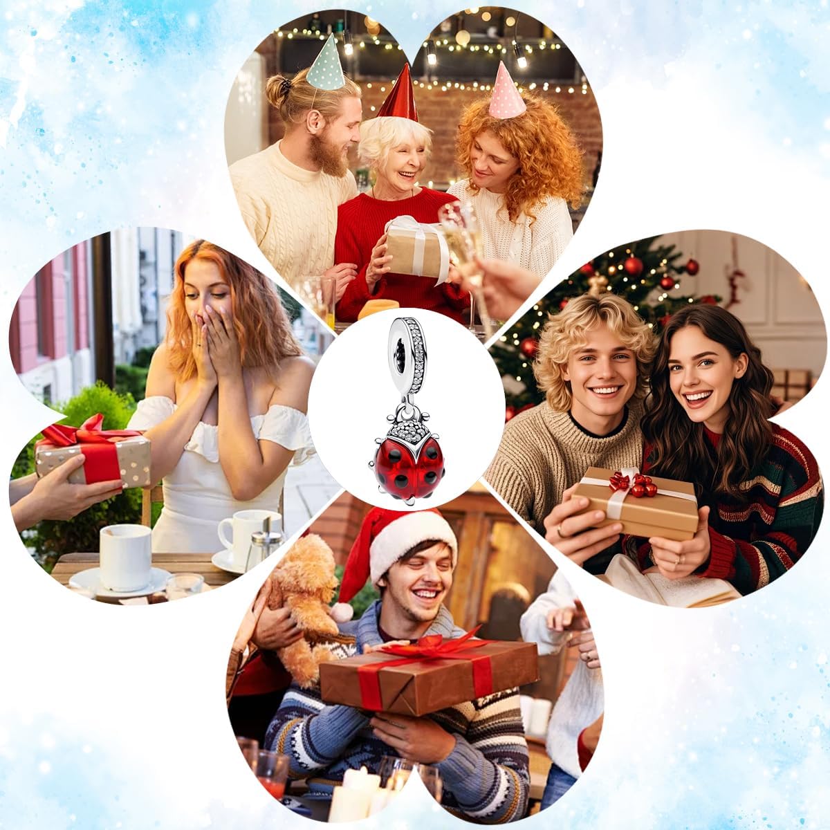 HappyStar 925 Sterling Silver Charms for Bracelets and Necklaces Tarot Card Dangle Pendants Rose Flowers Beads Charms Jewelry Gifts For Women - Image 6