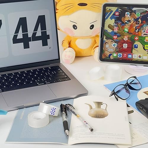 Miniatura 7 de 24 rollos de repuesto de cinta estacionaria transparente, cinta transparente, cinta de regalo, rollos de cinta sin olor de alta viscosidad, 34 x 800