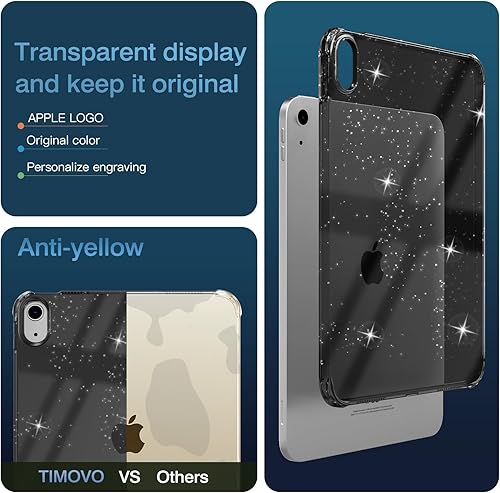 Vista 70 de TiMOVO Funda transparente para iPad (A16) 11ª generación de 11 pulgadas 2025, iPad de 10.9 pulgadas 2022, funda protectora trasera transparente