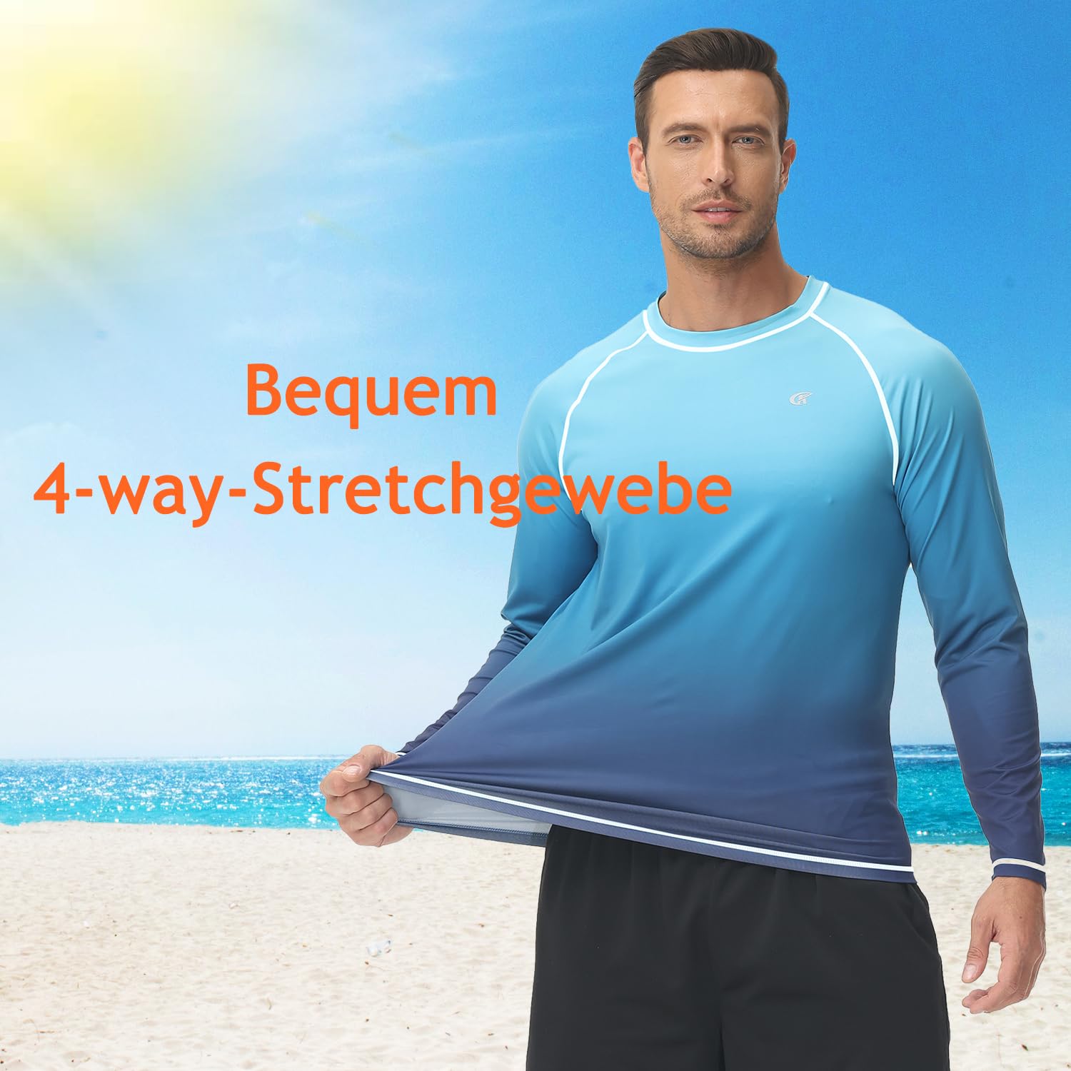 Huayuzh Rashguard Camiseta de natación de manga larga para hombre, de secado rápido, transpirable, para surf, pesca, senderismo