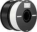 Creality Ender-PLA Filament Value Pack (White+Black), 2 kg Spool PLA Filament 1.75 mm Resistant for 3D Printer, Neatly Wound Fluid Printing, Non-Clogging and Deforming