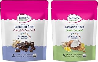 Sweetie Pie Organics Lactation Bites – Chocolate Sea Salt and Lemon Coconut, Support for Breastfeeding and Breast Milk Sup...