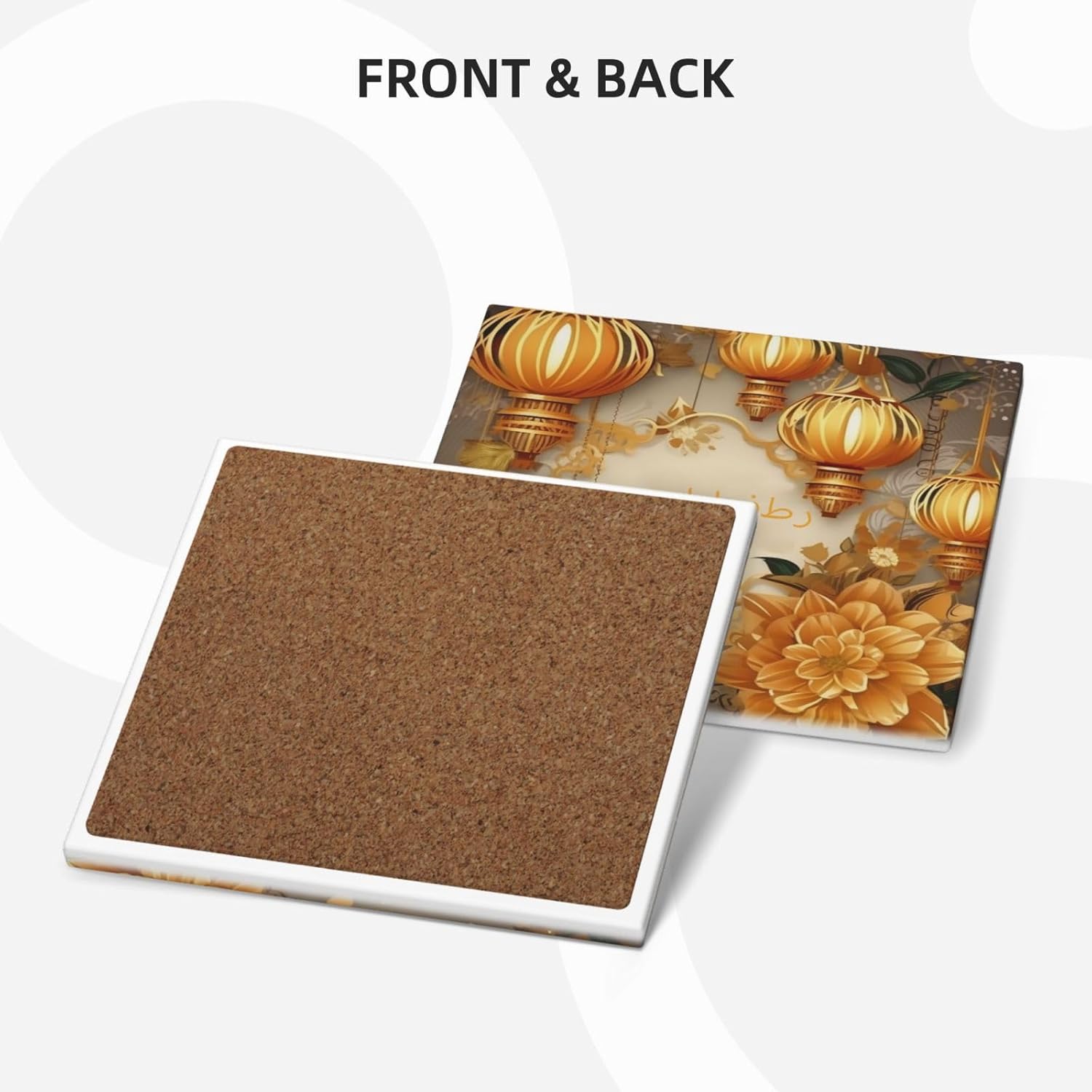 車 ドリンクホルダー コースター シリコン 【ブラック】 黒 シンプル 滑り止め 直径約70mm 【4枚入り】x〔1セット〕 きらきらぷんぷん丸  CSTR-003 - きらきらぷんぷん丸 ドリンクコースター6枚セット セラミックコースター ホルダー付き ゴールデンランタンと花 ラウンドコースター ドリンク用 卓上保護