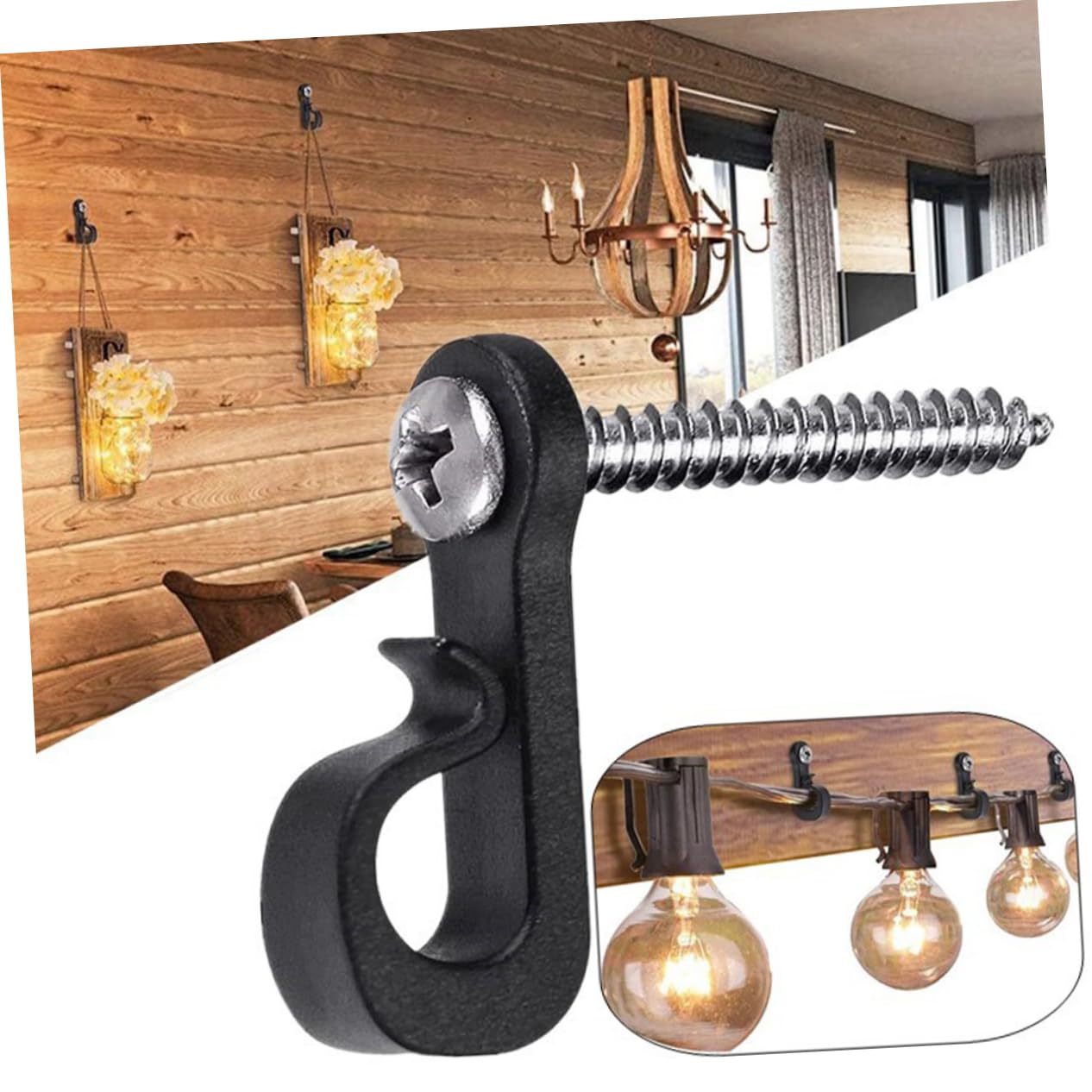 Totority Outdoor Plant Hooks Light Hanger Hooks with Screws Expansion Tubes for String Lights Deck Decor and Garden Use Safe Versatile Hanging