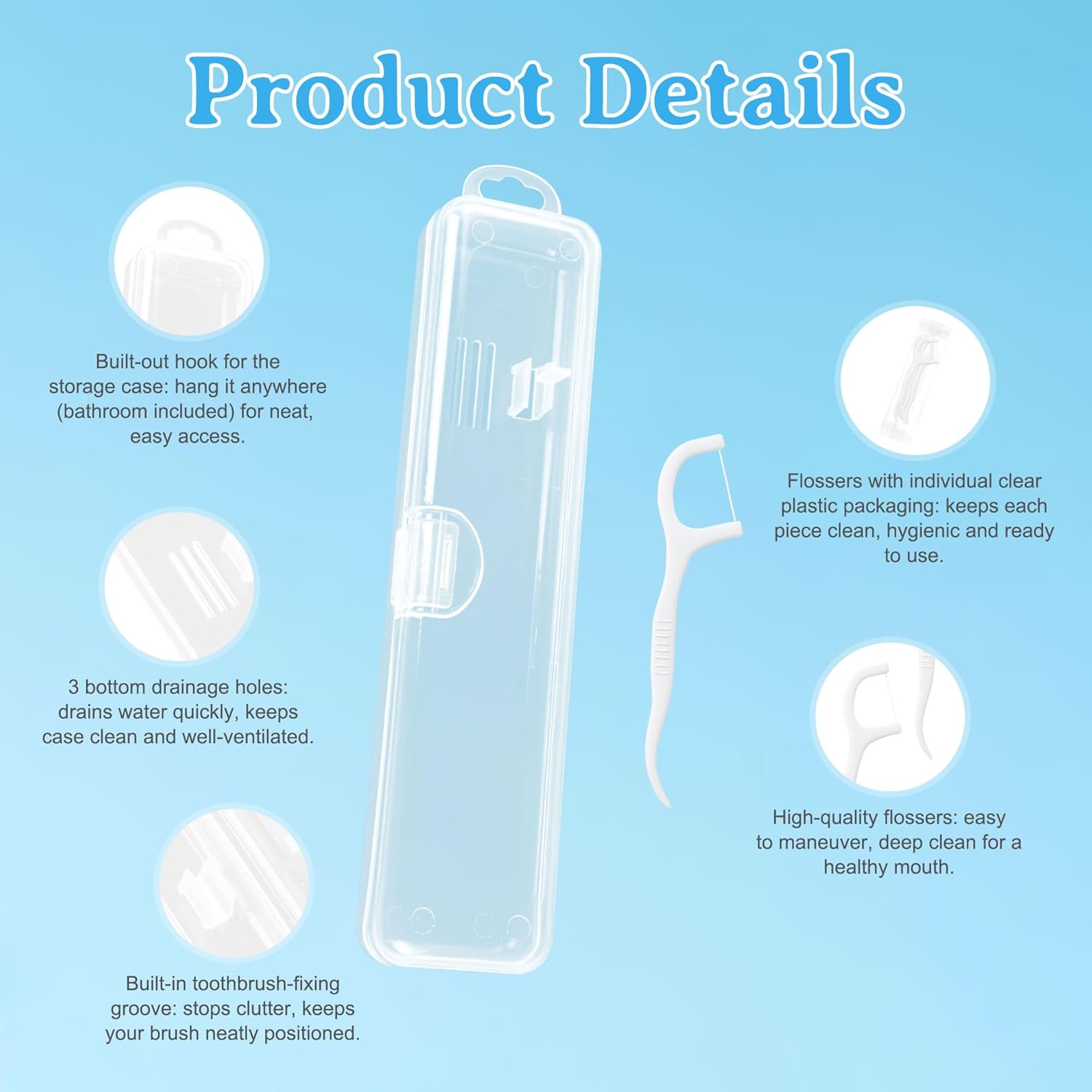Travel Toothbrush Kit Includes Travel Toothbrushes, 25g Travel Toothpaste, 5 Floss Picks, Storage Case, Individually Packaged, Suitable for Home, Travel, and Hotel Use (20-Pack)