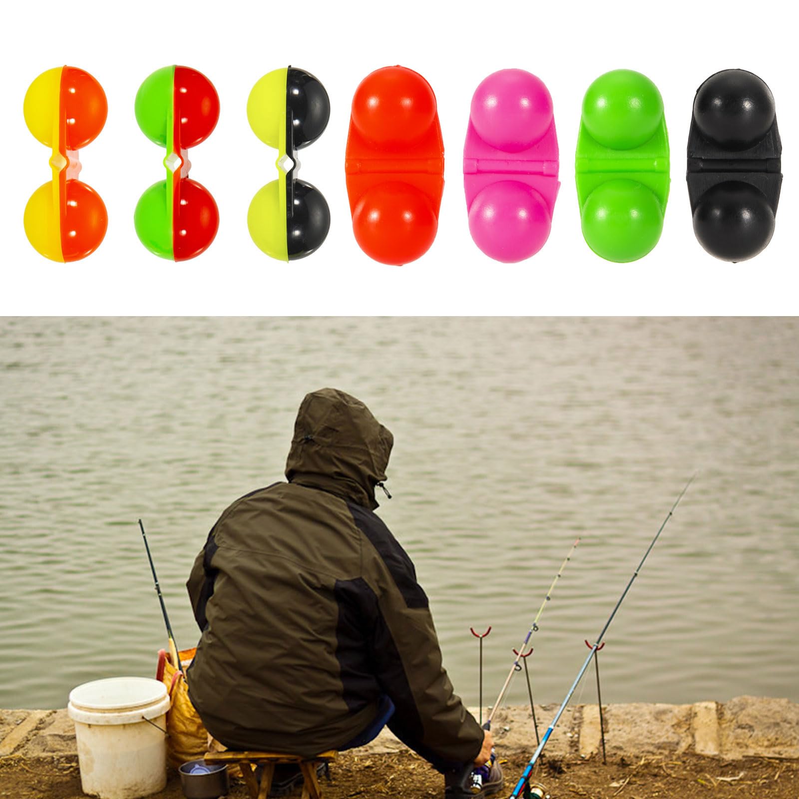 10Pcs Useful Double Rattle Booby Beads Attractor Beads Sturdy Fishing Rattle Attractor For Seafishing Fishing Double Bells For Rods Fish Alarm