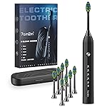 7AM2M Rechargeable Sonic Electric Toothbrush 2 Pack, Soft Toothbrushes for Adults and Kids with 12 Brush Heads, IPX7 One Charge Use for 60 Days, 5 Modes with 2 Minutes Build in Smart Timer
