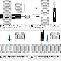 Vista 7 de Anlinser No Gap Bands Compatible with Samsung Galaxy Watch 7/6/5/4/FE Band 44mm 40mm/Watch 6 Classic Band 47mm 43mm/Watch 5 Pro 45mm/Watch 4 Silver