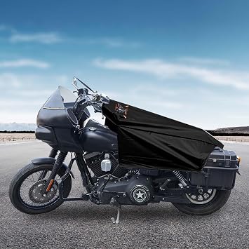 GARGOYLE BELLS Motorcycle Cover Seat Shade Cover Bike Covers Lightweight Half Covers Outdoor Sun Protection All Season Fits Various Motorcycle Models - Black, M