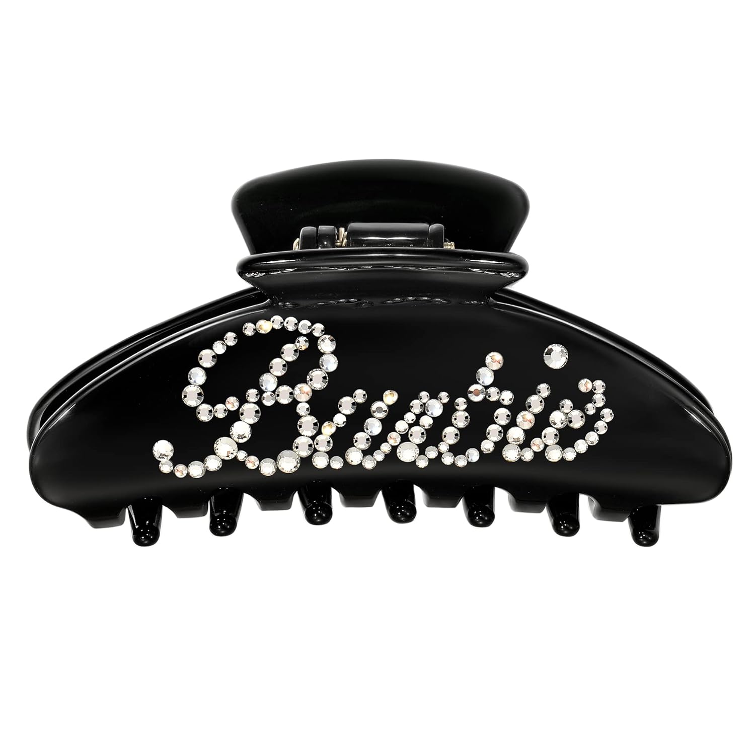 Hair Clip for Women, Large Matte Hair Claws for Thick Hair, Big Banana Clip with Rhinestone Cubic Zirconia, Hair Clips for Long Hair Daily Use, Nonslip Strong Hold