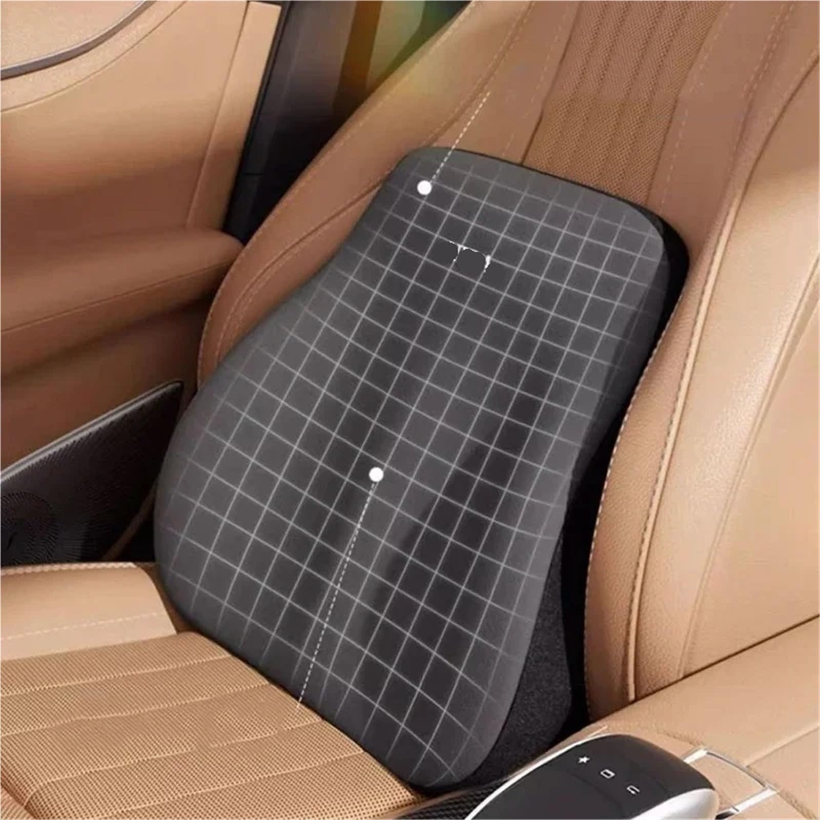 poduszka do jazdy Poduszka lędźwiowa z pianki memory foam do samochodu, uniwersalna poduszka pod głowę, szyję(Black Suit)