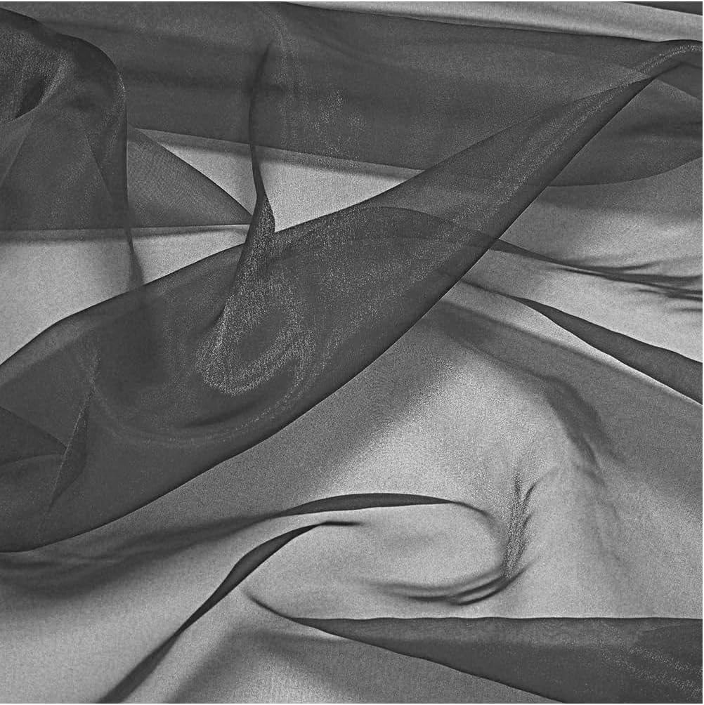 MDS Pack of 40 Yard Sheer Organza Fabric for Wedding Party Home Event Banquet Decorations, Backdrop Curtain Craft Dress Sewing Fashion DIY Crystal Organza Tulle Fabric Bolt 44 Wide - Silver Gray
