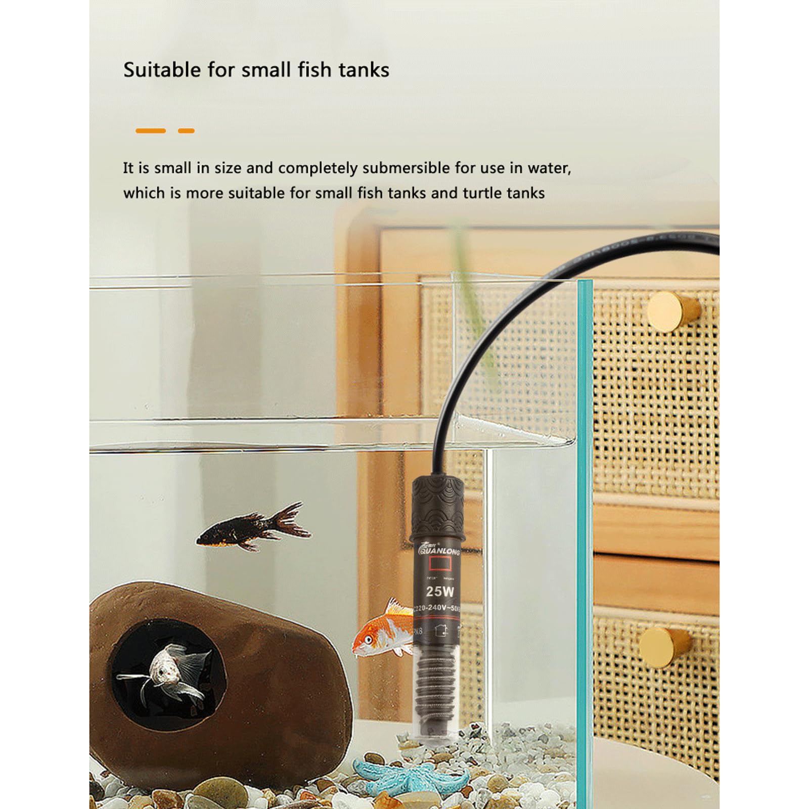 Riscaldatore per Acquario con Asta riscaldante Automatica a Temperatura costante per Acquario in Fibra di Carbonio a infrarossi, 500 W (300 W)