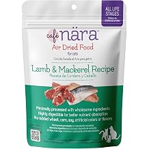 Cafe Nara Air Dried Cat Food, Lamb & Mackerel Recipe, 5 oz Bag | For Cats & Kittens - 90% Real Meat - Complete Meal, Food Topper, or Treat - Made in New Zealand