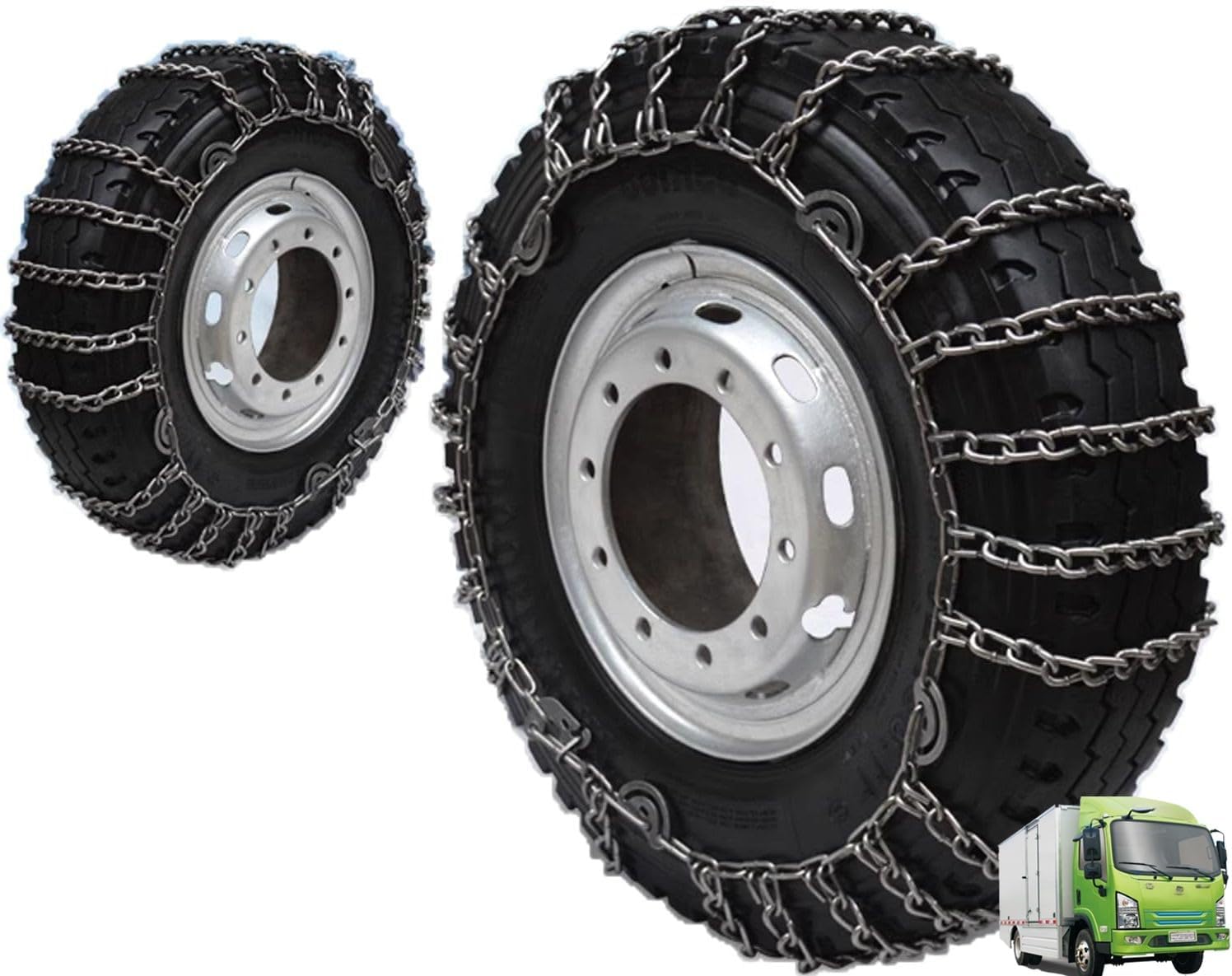 Tire Traction-2pcs Snow Chains for Semi Trucks Snow Chains for Tires Universal Metal Tire Chains for SUV Trucks Pickup Trucks Semi Trucks Van Trucks ATV Light Truck Heavy goods vehicles 295/70R22.5