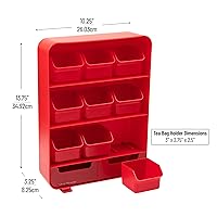 Vista 3 de Mind Reader, organizador para condimentos y soporte para saquitos de té "Baggy", color negro, ninguno , Rojo