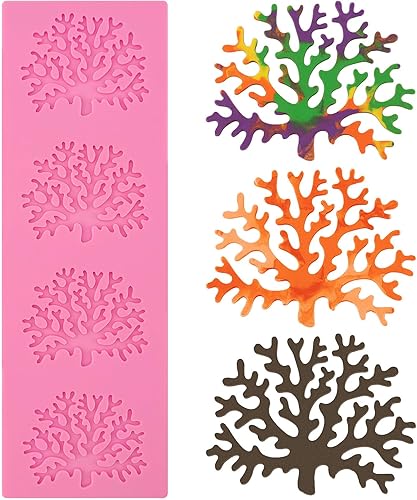 Molde de silicona hueco 3D Coral Silicone Candy Mold Coral Shape Lace Mat para decoración de pasteles chocolate Fondant Tuille Pasta Polímero