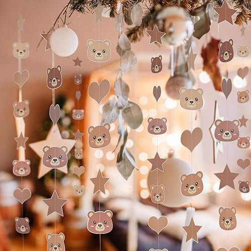 Miniatura 7 de Decoraciones de fiesta de cumpleaños de oso, pancarta de animales para revelación de género, cumpleaños, boda, baby shower, temática de osos para