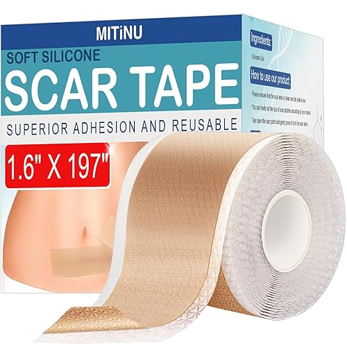 Hojas de silicona para cicatrices (rollo de 1.6 x 197 pulgadas, 16.4 ft), cinta de silicona profesional para cicatrices, aptas para cicatrices
