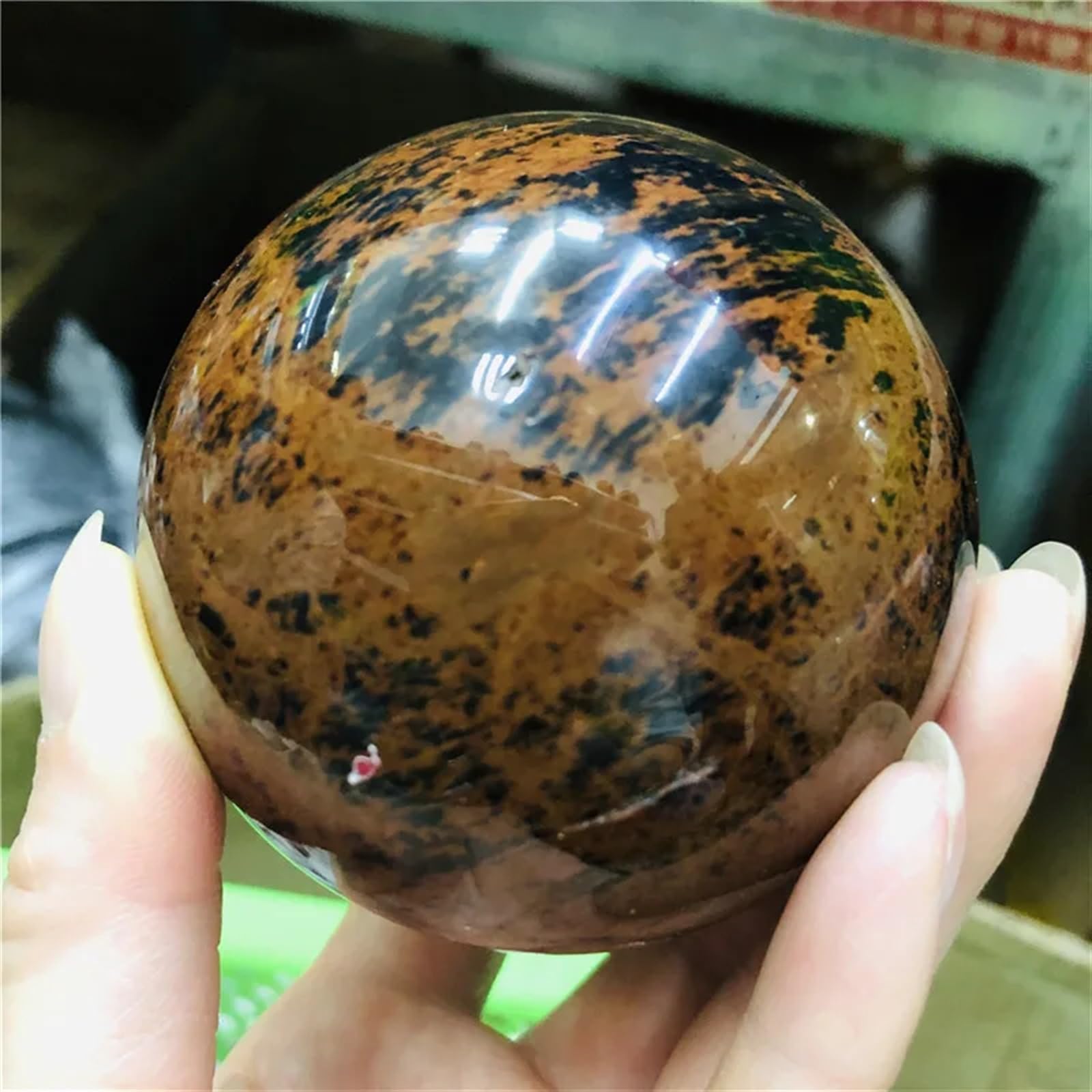 Stone Mahogany Obsidian Ball Quartz Ball Crystal(7cm) Cristal Naturel Brut
