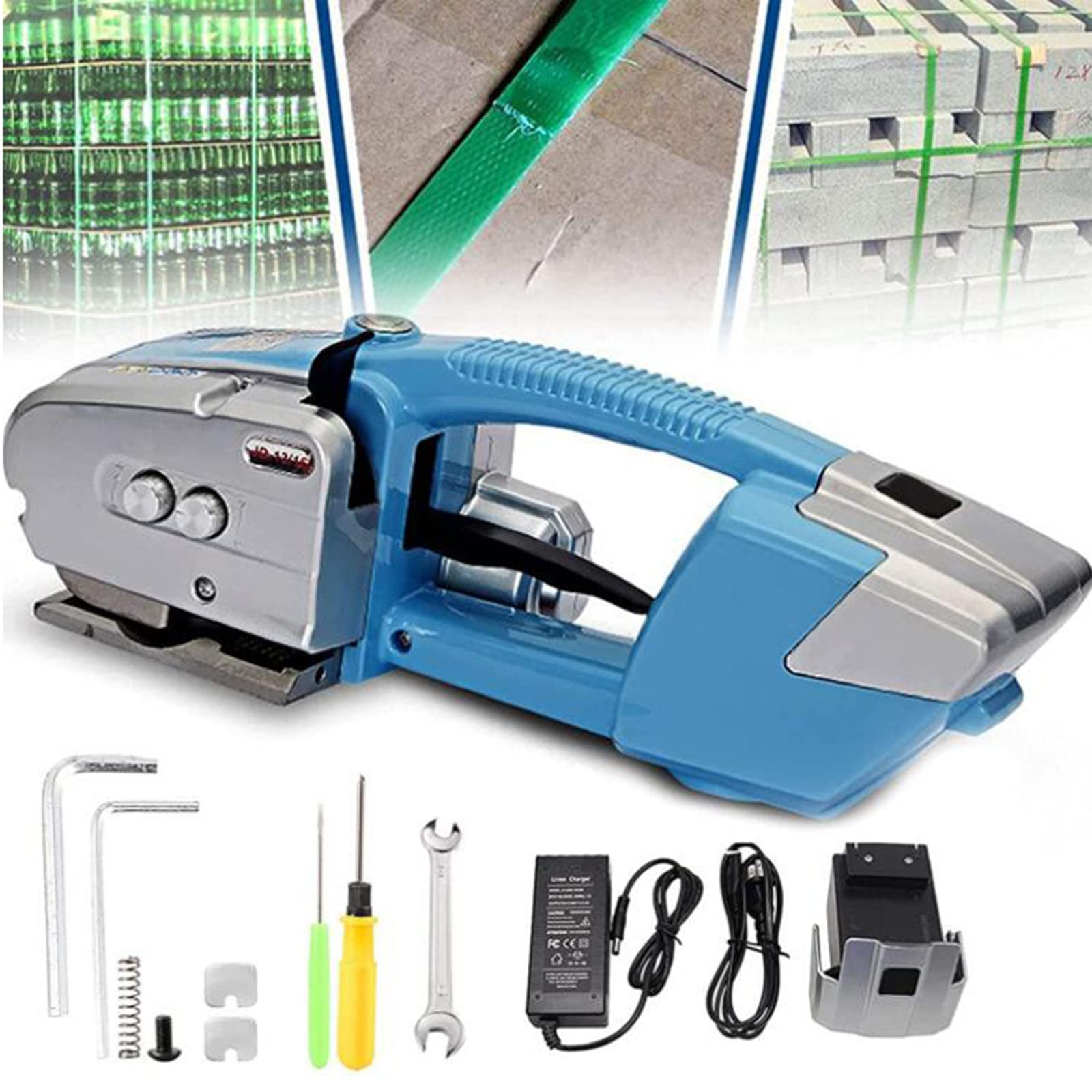 Aserzenith 1 Electric Strapping,Portable Electric Baler,Plastic Steel Belt Petpp Strapping Machine Hot Melt Automatic Plastic Belt,Logistics,Warehouse,Factory,Express,Packaging,Wood,Paper