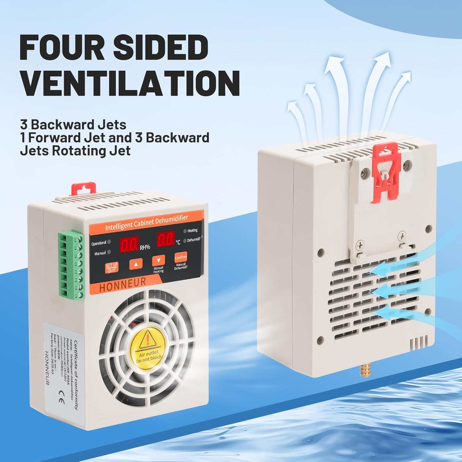 Fully automatic mini dehumidifier and constant humidity device 60W - suitable for distribution cabinets, planting tents, etc. (AC/DC110~220V)