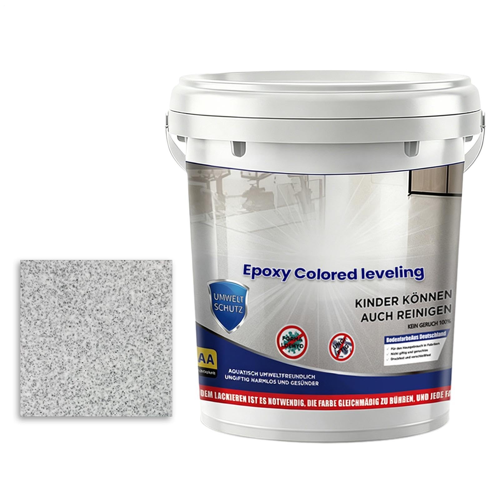 Epoxy Floor Paint, Self Levelling Epoxy Sand Floor Paint with Strong Bond Additive, No Primer Required for Strong Concrete, High Gloss Marble Effect Epoxys Floors Coating