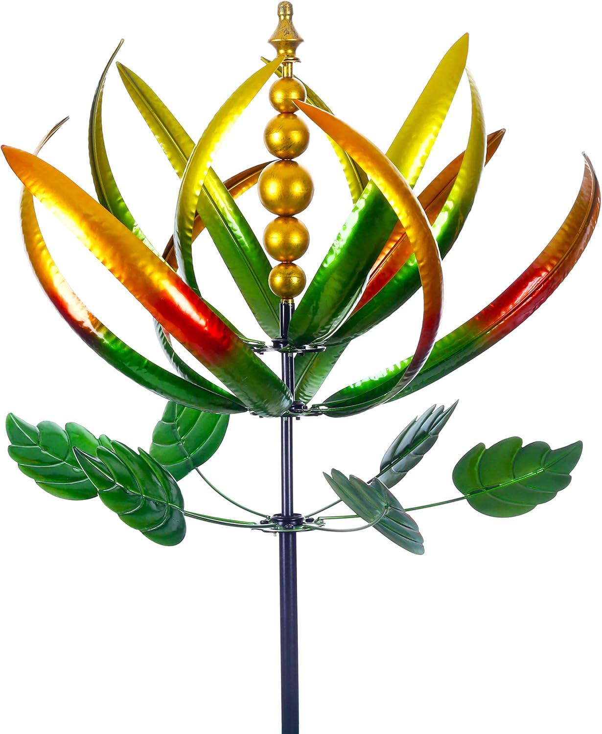 Wind Spinner for Garden and Yard - Large Metal Kinetic Wind Sculptures for Outdoor Decor 80 Inches Multi-Color Tulip Wind Spinner Green,colorful