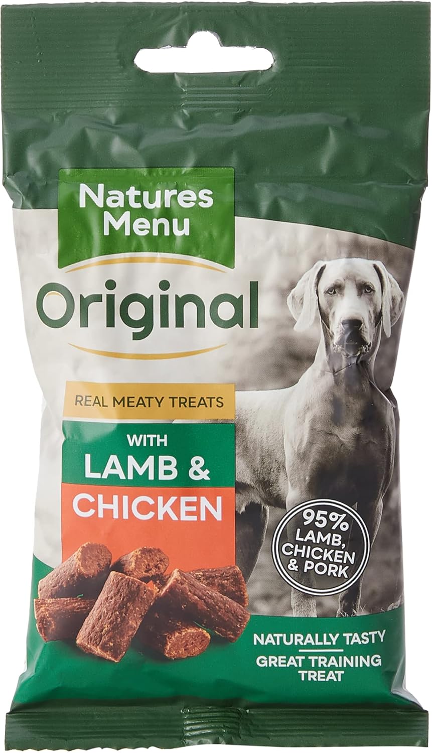 Natures Menu Real Meaty Dog Treats Chicken & Lamb 12x60gm Amazon.co