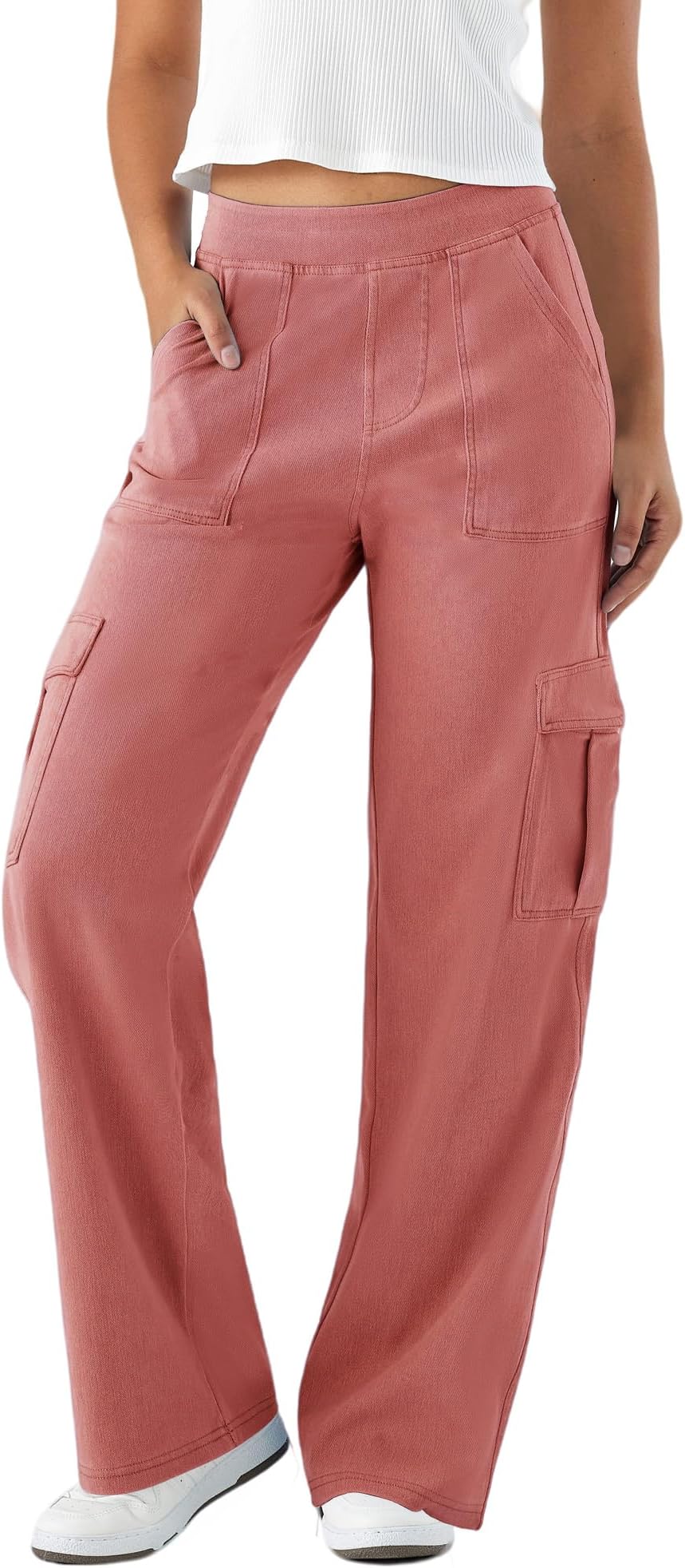 Women's Denim Walking Trousers Straight Leg Pants Casual Work Bottoms Outdoor Streetwear Womens Stretch Cargo Pants with Pockets for Casual Outdoor Hiking Jeans.