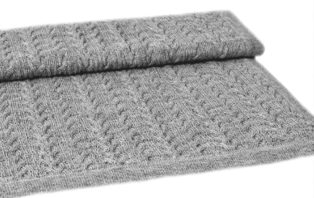 Lorenzo Cana - Voluminöse Luxus Alpakadecke aus 100% Alpaka - Wolle vom Babyalpaka - grau - Zopfmuster Fair Trade Decke Wohndecke, gestrickte Sofadecke Tagesdecke Kuscheldecke - 96035