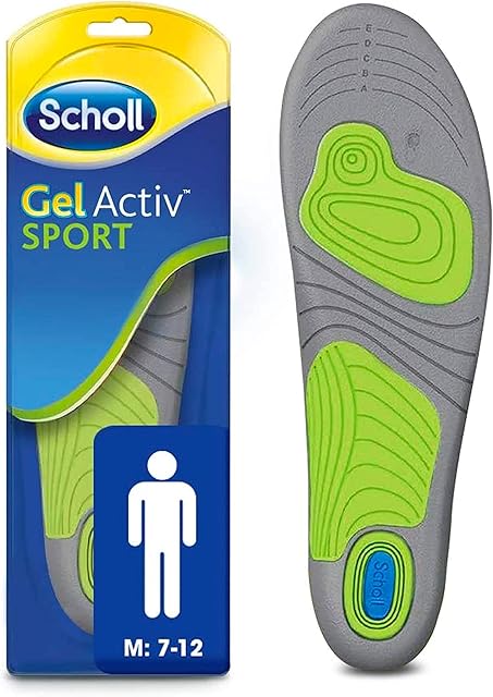 Scholl Insoles Men's Sport Gel Active UK Shoe Size 7-12