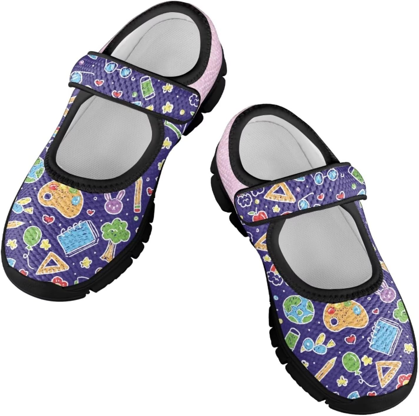 PinUp Angel Girls School Cute Graphic Comfortable Walking Shoes Mary Jane Flats Dress Party Shoes