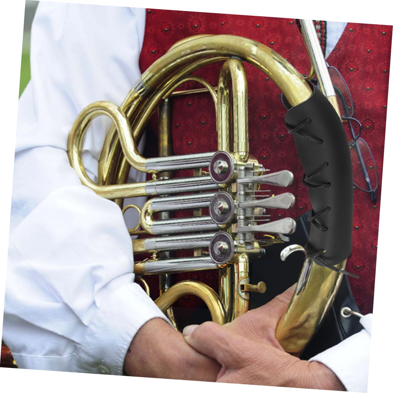 FAVOMOTO French Horn Handle Cover Pad Scratch-resistant Dustproof Easy to Use Perfect for Instrument Players